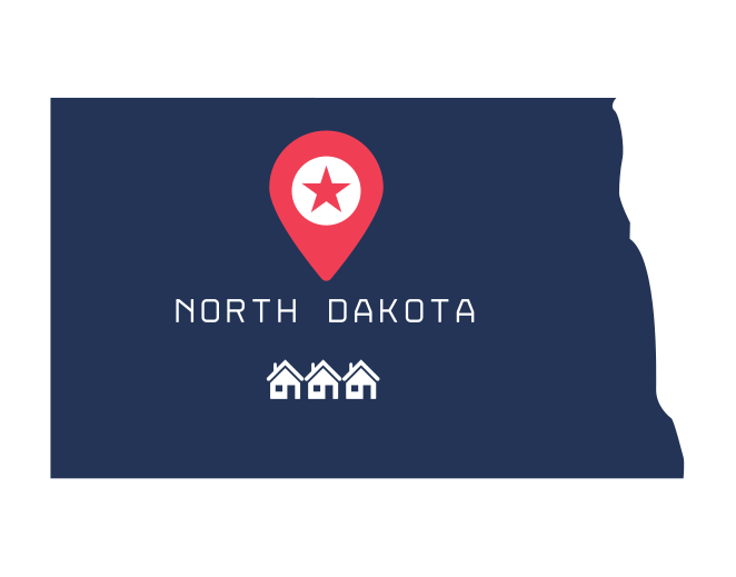 North Dakota state map