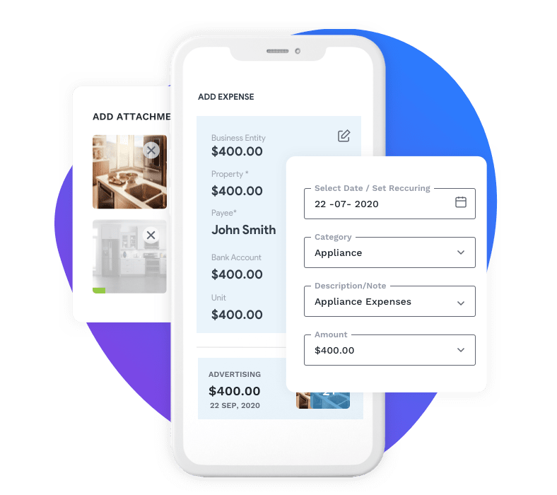 Innago mobile app allow you to record expenses from anywhere