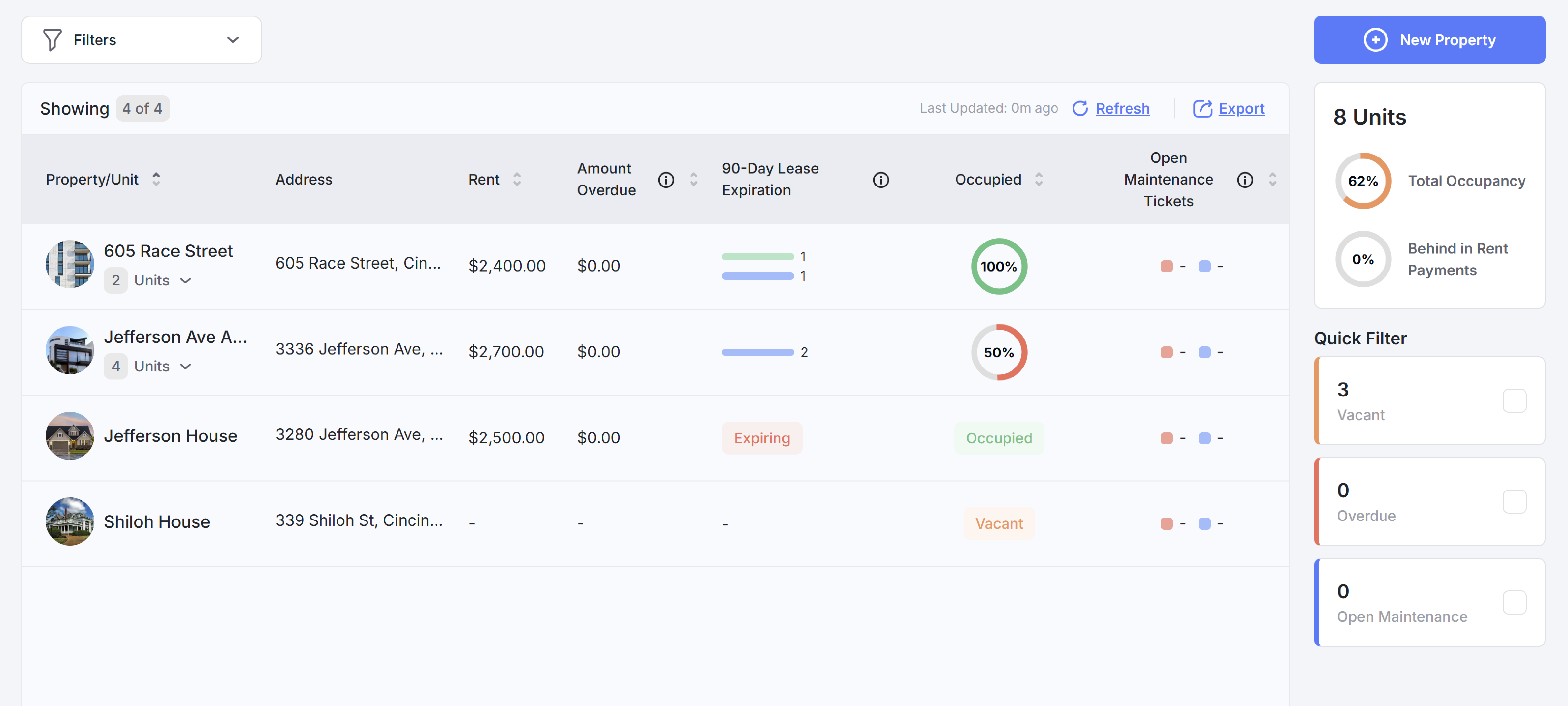 Updated Properties Page